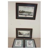 1307	LOT OF 4 SCENIC PRINTS, LARGEST IS 32 IN X 24 1/2 IN INCLUDING FRAME