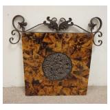 1313	JOHN RICHARD PLAQUE W/WROUGHT IRON TOP DECORATION, 27 IN X 24 3/4 IN