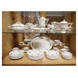 1001	71 PIECE LENOX RUTLEDGE DINNERWARE SET, PLATTER IS 17 IN, COFFEE POT IS 10 IN HIGH