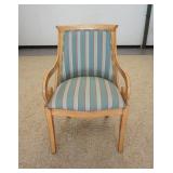 1012	SCROLL ARM CHAIR W/ STRIPED UPHOLSTERY. 22 1/2 IN W, 36 1/4 IN H 