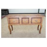 1013	3 DRAWER HALL TABLE. 54 1/4 IN W, 34 IN H, 13 1/4 IN DEEP