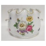 1041	RICHARD DINORE JARDENIERE, FLORAL W/ GOLD TRIM. 6 3/4 IN H 8 3/4 IN TOP DIAMETER