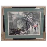 1049	PENCIL SIGNED JAPANESE LIMITED EDITION PRINT, CITY SCENE IN A RAIN STORM, #73 OF 200, 25 IN X 1
