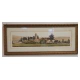 1050	PENCIL SIGNED LIMITED EDITION PRINT, COUNTRY CHURCH, #88 OF 150, 25 IN X 10 1/2 IN INCLUDING FR