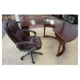 1059	UNUSUAL SEMI-CIRCULAR DESK W/CHAIR, 70 I X 72 1/2 IN X 30 IN HIGH
