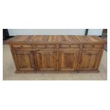 1061	SOUTHWEST PINE SIDEBOARD, 4 DRAWERS & 4 DOORS, 70 IN WIDE X 28 IN HIGH X 16 IN DEEP