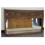 1062	SOUTHWEST PINE FLORAL CARVED LARGE MIRROR, 55 IN X 35 IN