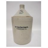 1070	3 GALLON STONEWARE JUG *TRENTON WINE & LICQUOR CO, TRENTON NJ*, 16 3/4 IN HIGH