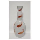 1071	TALL CHINESE VASE W/FISH DECORATION *GLOBAL VIEWS*, 30 1/2 IN HIGH