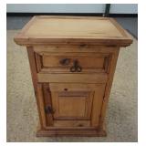 1087	ONE DRAWER, ONE DOOR PINE STAND, PANELED DOOR & SIDES, 20 IN X 16 IN X 28 IN HIGH