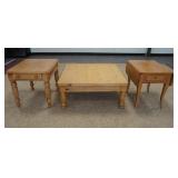 1093	3 PIECE LANE-COFFEE TABLE & 2 END TABLES, COFFEE TABLE IS 40 IN SQUARE X 18 IN HIGH