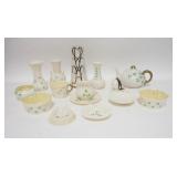 1096	15 PIECE LOT OF IRISH BELLEEK, TALLEST VASE IS 8 1/4 IN