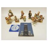 1098	HUMMEL & GOEBEL LOT, 9 HUMMEL FIGURES INCLUDING A COVERED JAR, HUMMEL MEDALLION, HUMMEL BOOKS &