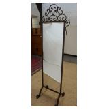 1106	WROUGHT IRON FLOOR MIRROR, 78 IN HIGH X 20 IN WIDE