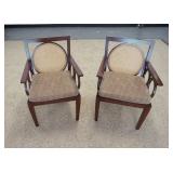 1123	PAIR OF EINSTEIN MOOMJY ARMCHAIRS, HAVE CANED SEATS & BACKS W/SEAT CUSHIONS
