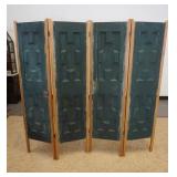 1125	4 PART FOLDING SCREEN MADE FROM OLD SHUTTERS, EACH SECTION IS 17 1/2 IN WIDE X 67 IN HIGH