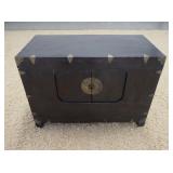1126	5 DRAWER CHEST PAINTED DARK BLUE, HAS A BOTTOM SHELF, 60 IN WIDE X 30 IN HIGH X 20 IN DEEP