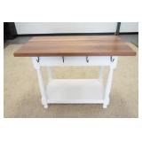 1134	WORK TABLE W/BASE PAINTED WHITE, 45 IN X 25 IN X 35 IN HIGH