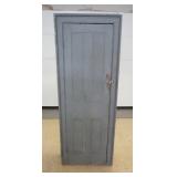 1140	COUNTRY CUPBOARD PAINTED BLUE, 32 IN WIDE X 83 IN HIGH X 15 IN DEEP