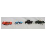 1025	LOT OF FOUR FRANKLIN MINT 1:24 SCALE DIE CAST MODEL CARS. LOT INCLUDES A LAMBORGHINI COUNTACH, 