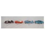 1037	LOT OF FOUR FRANKLIN MINT 1:24 SCALE DIE CAST MODEL CARS. LOT INCLUDES A 1925 HISPANO-SUIZA KEL