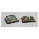 1082	LOT OF TWO MODEL BASEBALL FIELDS FROM THE DANBURY MINT; WRIGLEY FIELD & FENWAY PARK. 