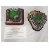 1084	LOT OF TWO MODEL BASEBALL FIELDS FROM THE DANBURY MINT; SHIBE FIELD & YANKEE STADIUM. 