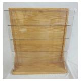 1112	OAK DISPLAY CASE W/PLEXIGLASS SHELVES & FRONT, 25 IN X 7 1/2 IN X 23 IN