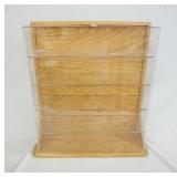 1117	OAK DISPLAY CASE W/PLEXIGLASS SHELVES & FRONT, 25 IN X 7 1/2 IN X 23 IN