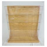 1118	OAK DISPLAY CASE W/PLEXIGLASS SHELVES & FRONT, 25 IN X 7 1/2 IN X 23 IN