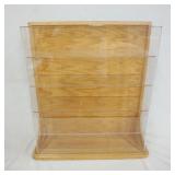 1119	OAK DISPLAY CASE W/PLEXIGLASS SHELVES & FRONT, 25 IN X 7 1/2 IN X 23 IN