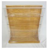 1120	OAK DISPLAY CASE W/PLEXIGLASS SHELVES & FRONT, 25 IN X 7 1/2 IN X 23 IN
