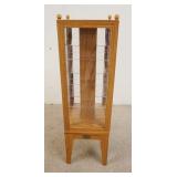 1122	OAK FLOOR/COUNTER TOP REVOLVING DISPLAY CABINET W/TAG THOMAS CLASSICS, 41 IN HIGH X 12 IN X 12 