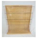 1124	 OAK DISPLAY CASE W/PLEXIGLASS SHELVES & FRONT, 25 IN X 7 1/2 IN X 23 IN