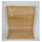 1125	 OAK DISPLAY CASE W/PLEXIGLASS SHELVES & FRONT, 25 IN X 7 1/2 IN X 23 IN