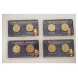 1212	4 2012 UNCIRCULATED PRESIDENTIAL COINS, PHILA AND DENVER. GROVER CLEVELAND 1ST AND 2ND TERMS , 