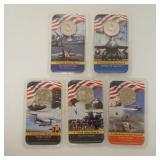1215	5 UNITED STATES MILITARY HALF DOLLAR SETS. ARMY, COAST GUARD, MARINES, AIR FORCE AND NAVY
