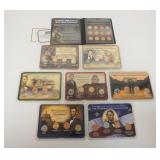 1217	GROUP OF 8 LINCOLN ANNIVERSARY SETS, SOME COLORIZED. YEARS 2008, 2009 AND 2010