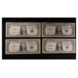 1223	4 ONE DOLLAR SILVER CERTIFICATES 1935, 1935E, 2 1935F