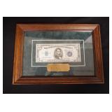 1240	FIVE DOLLAR BILL FRAMED 1934A
