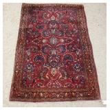 1004	ANTIQUE ORIENTAL THROW RUG, 58 IN X 39 1/2 IN
