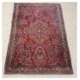 1005	ANTIQUE ORIENTAL THROW RUG, 40 1/2 IN X 58 1/2 IN