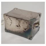 1007	BONWIT TELLER MINATURE SILVER PLATE STORAGE TRUNK, 1 3/4 IN X 1 1/4 IN DEEP X 1 1/4 IN HIGH