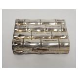 1011	STERLING BAMBOO PATTERN HINGED BOX, 1.03 TOZ, 2 1/4 IN WIDE