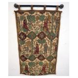 1043	GERMAN WALL TAPESTRY, SCENE PRINTED AND SEWN, 25 IN X 43 IN