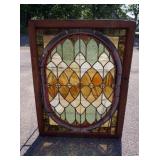 1052	STAINED GLASS WINDOW, 30 IN X 38 1/2 IN
