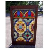 1055	STAINED GLASS WINDOW, 28 IN X 43 1/2 IN