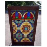 1056	STAINED GLASS WINDOW, 28 IN X 43 1/2 IN