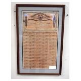 1059	CONFEDERATE FIVE HUNDRED DOLLAR LOAN DOCUMENT FRAMED, FIFTEEN DOLLAR NOTE MISSING. 21 1/2 IN X 