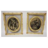1067	PAIR OF FRAMED STEVENGRAPHS OF CHILDREN, 13 IN X 16 1/4 IN